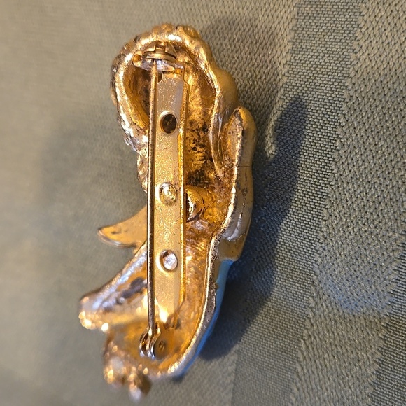 Rare Find Gold Tone Blue Angel W/ Rhinestone Halo Stars, Gold Wings Vintage 80's - Picture 4 of 12